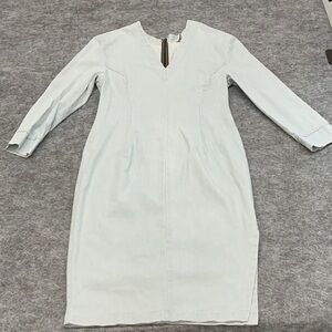 Prairie Underground Light Wash Long Sleeve V-Neck Denim Maxi Dress